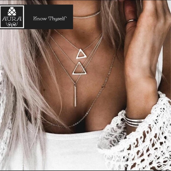 Triangle Multilayer Necklace - Picture 1 of 5